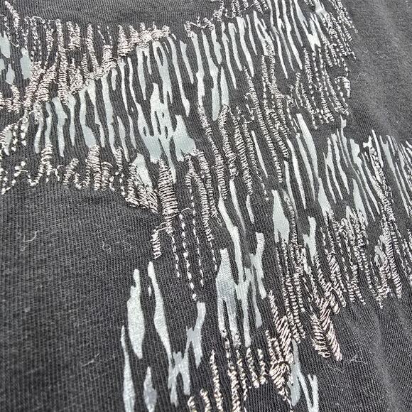 Harley Davidson Women's Metallic Embroidered Eagle T-Shirt Black Size Small - Picture 6 of 9